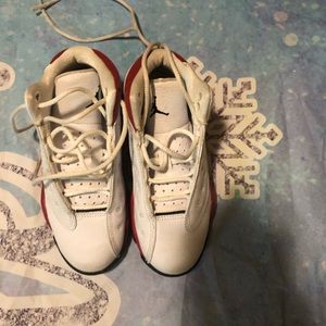 Retro 13 jordan red and white size 12c